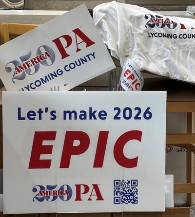 If you are interested in helping to celebrate America 250 – Lycoming County, we have some yard signs, window signs, t-shirts and…